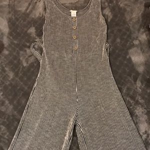 Striped casual jumpsuit